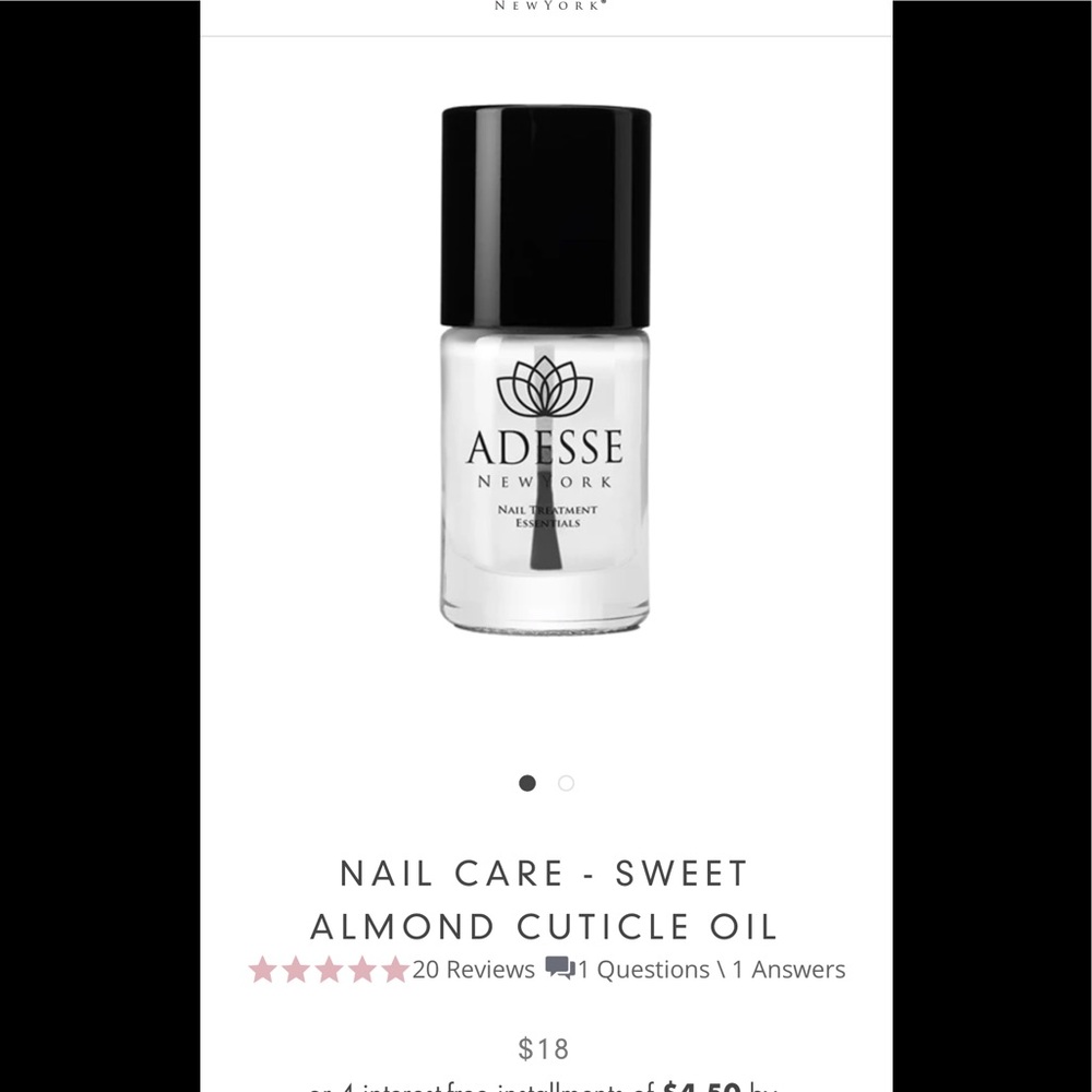 Adesse New York! Sweet Almond Cuticle Oil! NIB!